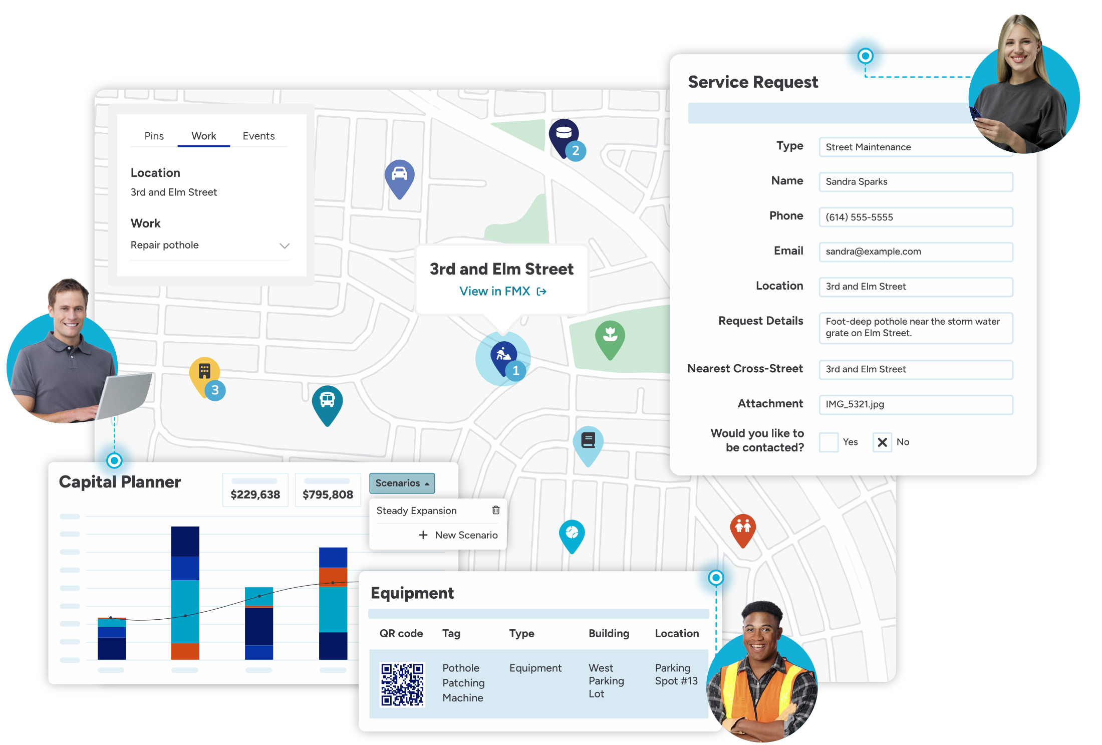 local government software features mapping, capital planning, asset management, and service request capabilities