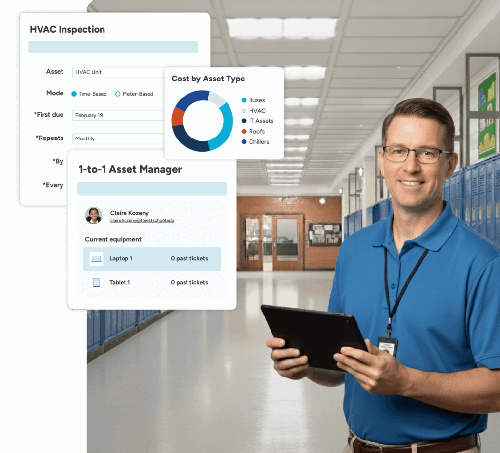 school asset management software provides school operations leaders with asset reports, 1:1 asset management, and maintenance capabilities