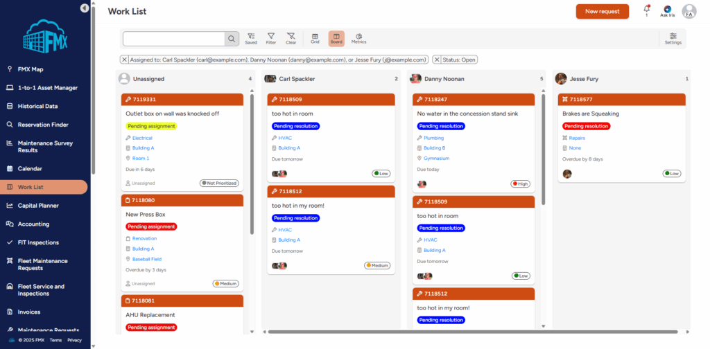 work order management system product tour includes a section on work prioritization using kanban style cards